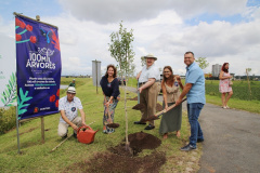 As mudas foram plantadas no Memorial do Rio Iguaçu, espaço mantido pela Sanepar para educação socioambiental
Foto: Sanepar