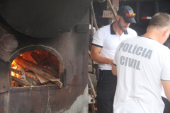 A Polícia Civil do Paraná (PCPR) incinerou cerca de 15 quilos de diversas drogas, nesta quarta-feira (5), em Guaratuba. Os entorpecentes foram destruídos em uma empresa local. A ação foi acompanhada por representantes do Ministério Público e da Vigilância Sanitária do município.
Foto: SESP