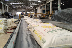 Porto de Paranaguá faz embarque inédito de fubá em sacas. Foto:Portos do Paraná