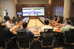  Governadores dos estados que forma o Consórcio de Integração Sul e Sudeste (Cosud) se reuniram nesta quinta-feira (02/04), por meio de videoconferência, para debater questões de saúde e impactos econômicos provocados pela pandemia do novo coronavírus.

Foto: Ari Dias/AEN
