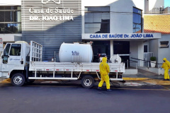 Sanepar faz desinfecção contra coronavírus em Cornélio Procópio. Foto: Sanepar