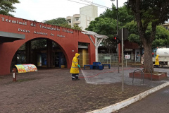 Limpeza do Terminal de Transporte Urbano de Foz contribui para reduzir disseminação da Covid-19
. Foto: Sanepar