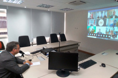 Os secretários da Saúde, Beto Preto, e da Agricultura e do Abastecimento, Norberto Ortigara, participaram nesta terça-feira (16) de uma reunião online com representantes do setor da agropecuária para tratar de ações de enfrentamento à Covid-19 relacionados aos funcionários de frigoríficos. Participaram mais de 100 pessoas ligadas a entidades agropecuárias e à saúde ocupacional. Foto:SESA
