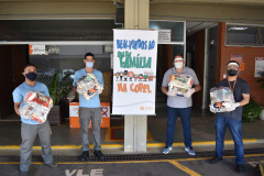 Funcionários voluntários da Copel doaram 685 cestas básicas para a campanha “Menos eu, mais nós”, organizada pelo Governo do Estado do Paraná para auxílio às comunidades que passam por dificuldades no período da pandemia. Foto: Copel
