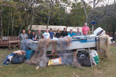 Materiais ilegais de pesca são apreendidos no Rio Paraná e afluentes. Foto: SEEST/IAT