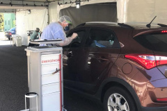 Sesa instala segundo posto de coleta para exame Cov id-19 em sistema drive-thru. Foto:SESA