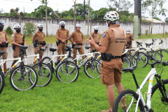 Policiais militares passam por capacitação de ciclopatrulhamento no Litoral
. Foto:PMPR
