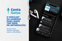  Sanepar lanç nesta terça-feira (27) o podcast Conta Gotas como mais uma forma de se comunicar com uma publicação. O episódio que inaugura a série aborda a crise hídrica, considerando um histórico que vai até outubro de 2020.  -  Foto: Sanepar