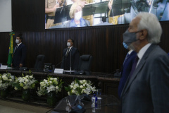Governador Carlos Massa participa da  cerimônia de posse da nova cúpula diretiva do Tribunal de Justiça do Paraná (TJ-PR) para o biênio 2021/2022. Foto: Jonathan Campos/AEN