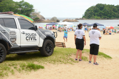 A Polícia Civil do Paraná (PCPR) já realizou 160 testes de covid-19 em policiais que estão atuando na segunda fase da Operação Verão Consciente. Os exames são realizados de forma integrada com a Secretaria de Saúde e tem como objetivo o diagnóstico antecipado e a prevenção contra o novo coronavírus.  -  Curitiba, 10/02/2021  -  foto: Fábio Dias/PCPR/SESP-PR