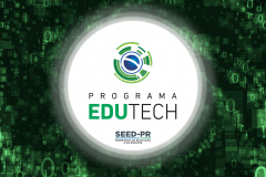 O programa Edutech, lançado pela Secretaria de Estado da Educação e do Esporte (Seed-PR), tem 150 mil vagas abertas para cursos gratuitos de programação, games e animação, destinados a estudantes dos ensinos Fundamental e Médio da rede estadual. -  Foto?Arte: Divulgação SEED