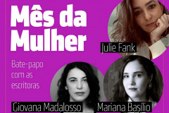 A Biblioteca Pública do Paraná promove nesta quarta-feira (17) um bate-papo online e ao vivo com as escritoras Giovana Madalosso, Julie Fank e Mariana Basílio. Elas discutem a participação feminina na literatura -  Curitiba, 12/03/2021  -  Foto: Divulgação BPP