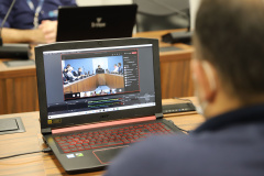 As reuniões do Conselho de Autoridade Portuária do Porto de Paranaguá foram retomadas neste mês de março. O órgão consultivo é formado por representantes do poder público, classe trabalhadora e empresarial. -  Paranaguá, 22/03/2021  -  Foto: Claudio Neves/Portos do Paraná