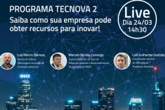 A Fundação Araucária e a Agência Curitiba realizarão uma Live referente ao Programa Tecnova II. Será  no próximo dia (24), a partir das 14h30. A Live será transmitida por meio do canal no YouTube e no página oficial do facebook do Vale do Pinhão. -  Foto/Arte: Divulgação Fundação Araucária