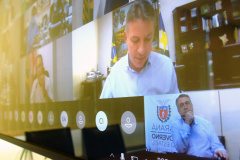 O Secretário de Estado da Saúde, Beto Preto, representou o governador Ratinho Junior no final da tarde de hoje (26), em reunião virtual, com o ministro da Saúde, Marcelo Queiroga.Foto: Américo Antonio/SESA