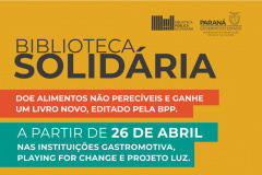 Ação da Biblioteca Pública do Paraná troca doações de alimentos por livros novos&#8203; - Foto/Arte: BPP