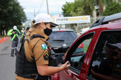 Curitiba, 13 de maio de 2021. Blitz educativa em alusão ao Maio Amarelo. 