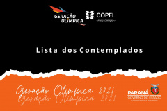 A Superintendência Geral do Esporte divulgou nesta sexta-feira (14), a primeira lista dos candidatos contemplados para a edição 2021 do Programa Geração Olímpica. Ano em que marca a celebração de 10 anos do maior programa de bolsa auxílio para atletas e técnicos do país, além de ser histórico devido aos Jogos Olímpicos e Paralímpicos de Tóquio. -  Foto/Arte: Paraná Esporte