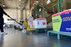 Mais de 255,7 mil vacinas contra a Covid-19 são distribuídas nesta segunda-feira. Foto: Américo Antonio/SESA