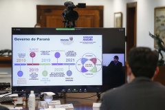 Guarapuava é a sede de um novo ecossistema de inovação voltado à pesquisa genética e à inteligência artificial aplicadas à saúde. Batizado de Vale do Genoma, o projeto foi lançado oficialmente pelo governador Carlos Massa Ratinho Junior nesta segunda-feira (21) em evento online com parceiros da iniciativa.Foto:Jonathan Campos/AEN