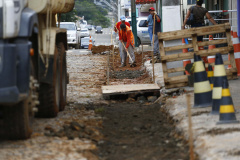 Obras de pavimentação na cidade de Ipiranga. 12-2020. Foto: Jonathan Campos/AEN
