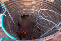 Obra que fará a transposição de água do Rio Capivari, em Colombo. Foto: Sanepar