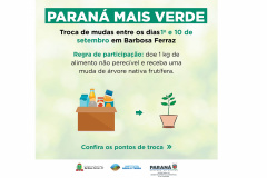 Ação acontece entre os dias 01 e 10 de setembro. Objetivo é incentivar o plantio de mudas de árvores nativas e arrecadar alimentos para ajudar famílias em situação de vulnerabilidade social.  -  curitiba, 30/08/2021  -  Foto: IAT