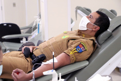 Curitiba, 30 de agosto de 2021. Doação de sangue BPRv.  -  Foto: Soldado Adilson Voinaski Afonso
