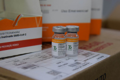 O Paraná recebeu mais 187.800 vacinas contra a Covid-19 da CoronaVac/Butantan neste sábado (4). As vacinas foram entregues no Centro de Medicamentos do Paraná (Cemepar) para conferência e armazenamento até que sejam descentralizados. A remessa faz parte da 47ª pauta de distribuição.  -  Curitiba, 04/09/2021  -  Foto: Américo Antonio/SESA
