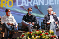 O governador Carlos Massa Ratinho Junior participou, nesta sexta-feira (10), do lançamento da Agro Laranjeiras, nova empresa de desmamados que fará um investimento inicial de R$ 377 milhões no Estado. Foto:Jonathan Campos/AEN