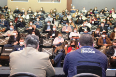 A política da atenção primária à saúde no contexto da pandemia da Covid-19 foi discutida com a Secretaria de Estado da Saúde e representantes do Ministério da Saúde nesta quinta-feira (16), durante a oficina Previne Brasil, com a presença do secretário de Atenção Primária à Saúde do órgão federal, Raphael Câmara Medeiros Parente.  -  Curitiba, 16/09/2021  -  Foto: Américo Antonio/SESA