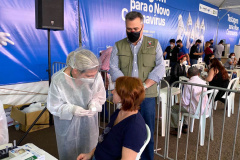 O Paraná iniciou a participação no Plano Nacional de Expansão da Testagem para a Covid-19 do Ministério da Saúde. O secretário de Estado da Saúde, Beto Preto, esteve em Foz do Iguaçu nesta sexta-feira (17) para o lançamento do projeto. -  Foz do Iguaçu, 17/09/2021  -  Foto: Gustavo Marçal/SESA