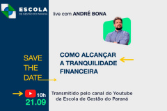 Escola de Gestão do Paraná divulga live com foco em educação financeira .Imagem:SEAP