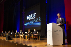 Autoridades e presidentes das principais companhias de saneamento do País participaram na noite deste domingo (18) da abertura do maior evento nacional da área de saneamento e meio ambiente, o 31º Congresso Brasileiro de Engenharia Sanitária e Ambiental (abes-dn.org.br/abeseventos/31cbesa/), que está sendo realizado em Curitiba. - Curitiba, 18/10/2021 - Foto: Andre Thiago Chaves Aguiar