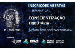 Inscrições para a II Semana da Conscientização Tributária seguem até o dia 24 de outubro
Arte: SEFA