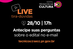 Cultura responde dúvidas sobre edital de técnicos e técnicas durante live - Curitiba, 25/210/2021 - Foto: SECC