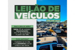 Leilão de veículos e sucatas oferta mais de 320 itens e vai até 11 de novembro.